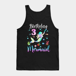 3 Years Old Birthday Mermaid Happy 3rd Birthday Tank Top